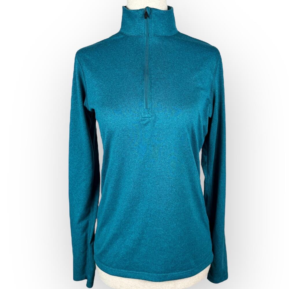 Gorpcore‎ Granola Girl Y2K Sporty Minimal EMS TechWick Teal Half-Zip Pullover XS
